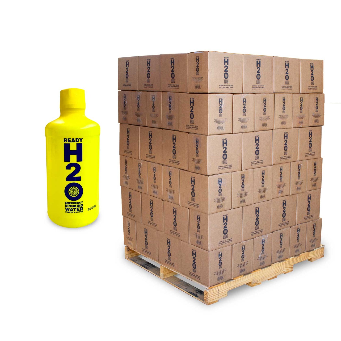 ready h2o water long term storage drinking water pallet 1 liter bottles